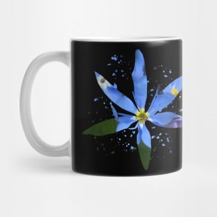 blue flowers painting with blobs Mug